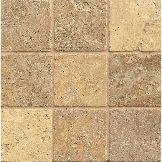 Bedrosians  Travertine 4x4 Scabos Tumbled