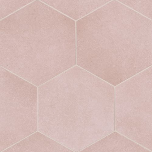 Bedrosians  Makoto 10" x 11.5" Hexagon Matte Porcelain Floor and Wall Tile in Momorio Blush