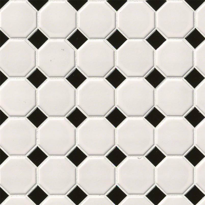 MSI White And Black Matte Octagon Mosaic