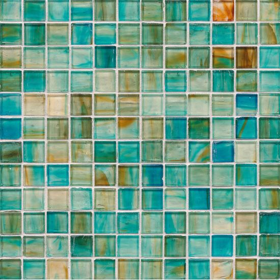 Bedrosians  1x1 Non Iridescent Glass Mosaic Carribean
