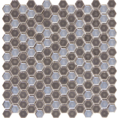 EMSER CONFETTI 8 PEWTER HEX ON 12X12