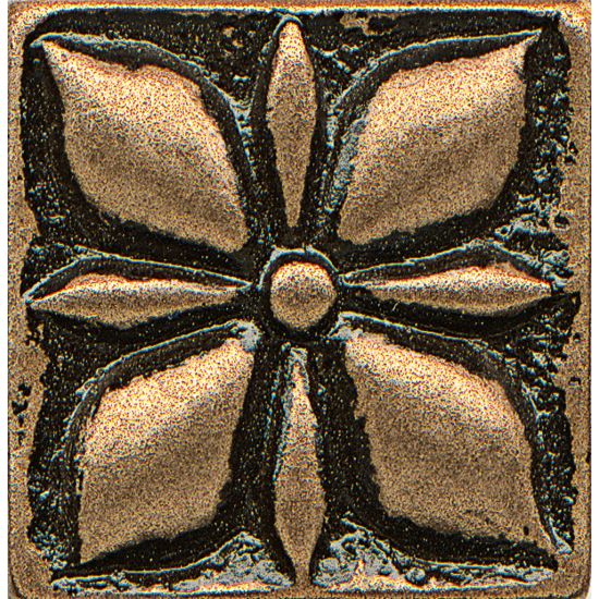 Bedrosians  1x1 Metal Resin Insert Jasmine Flower Bronze