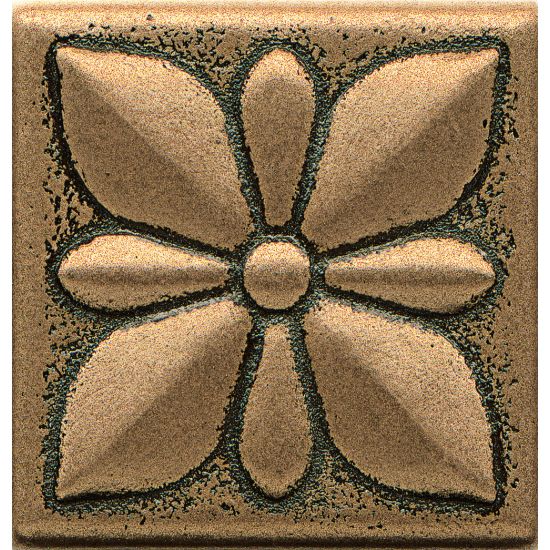 Bedrosians  2x2 Metal Resin Insert Jasmine Flower Bronze