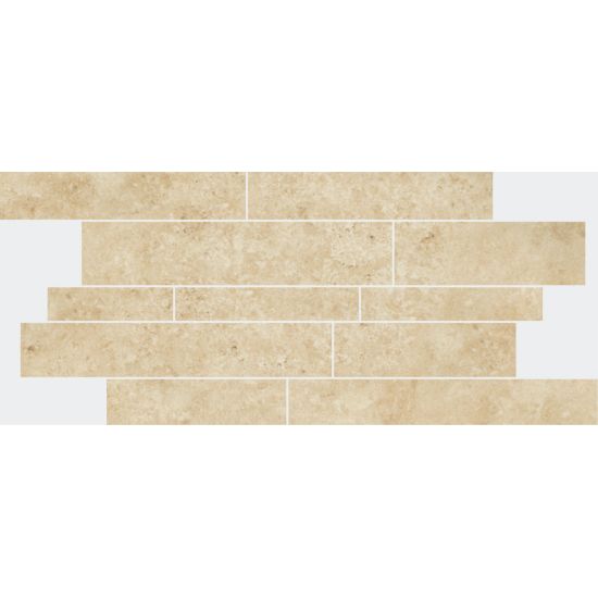 Bedrosians  New Mosaic Design 4 on 12x24 Sheet Limestone Honey
