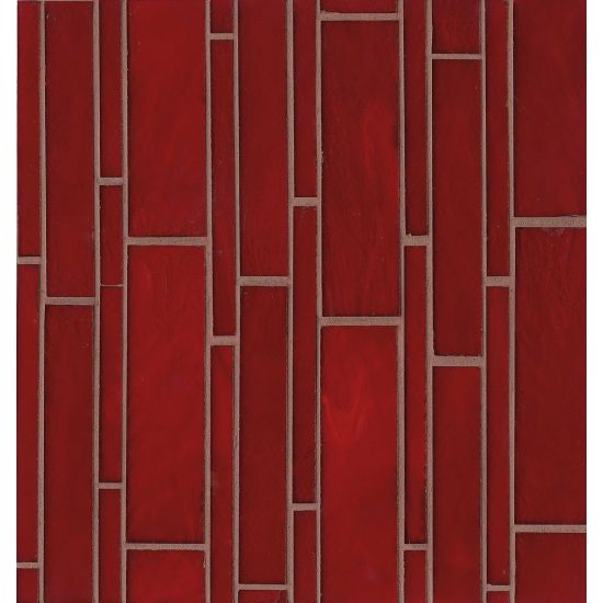 Bedrosians  12x11.50 Linear Mosaic Pattern Rouge
