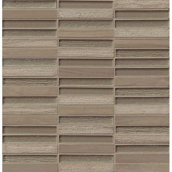 Bedrosians  1/2x4 Stacked Glass/Stone Blend Taupe