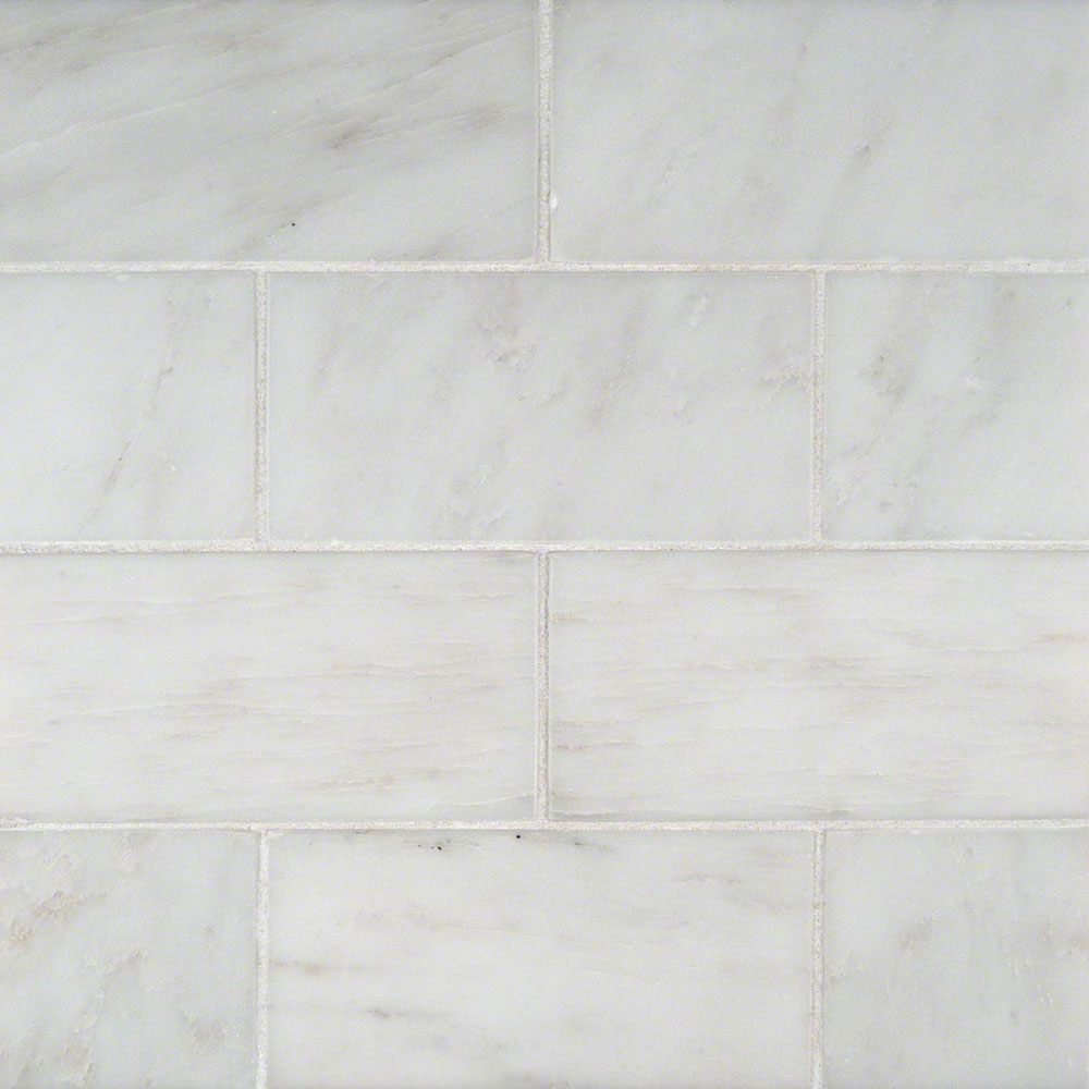 MSI Arabescato Carrara marble tile 3X6 Honed and Beveled TARACAR36H Chinese White marble tile,White Carrara marble tile