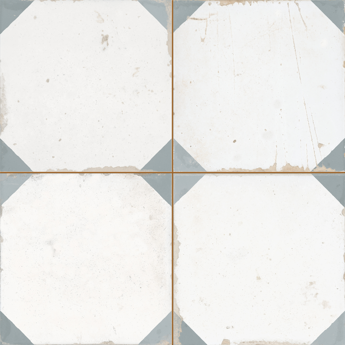 Emser CORTIJO Octagon Gray or grey 18X18 scored glazed ceramic tile F26CORTOCGR1818 is an Emser Tile product.