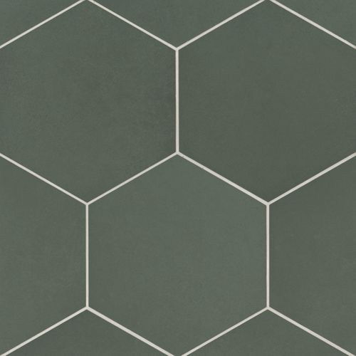 Makoto 10" x 11.5" Hexagon Matte Porcelain Floor and Wall Tile in Midori Green DECMAKMIGHEX10M