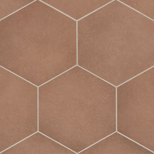  Makoto 10" x 11.5" Hexagon Matte Porcelain Floor and Wall Tile in Umi Terracotta DECMAKUMTHEX10M