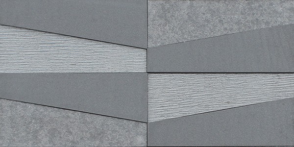 Grey Basalt Combed 2 & 4" x 12" x 3/8" Left