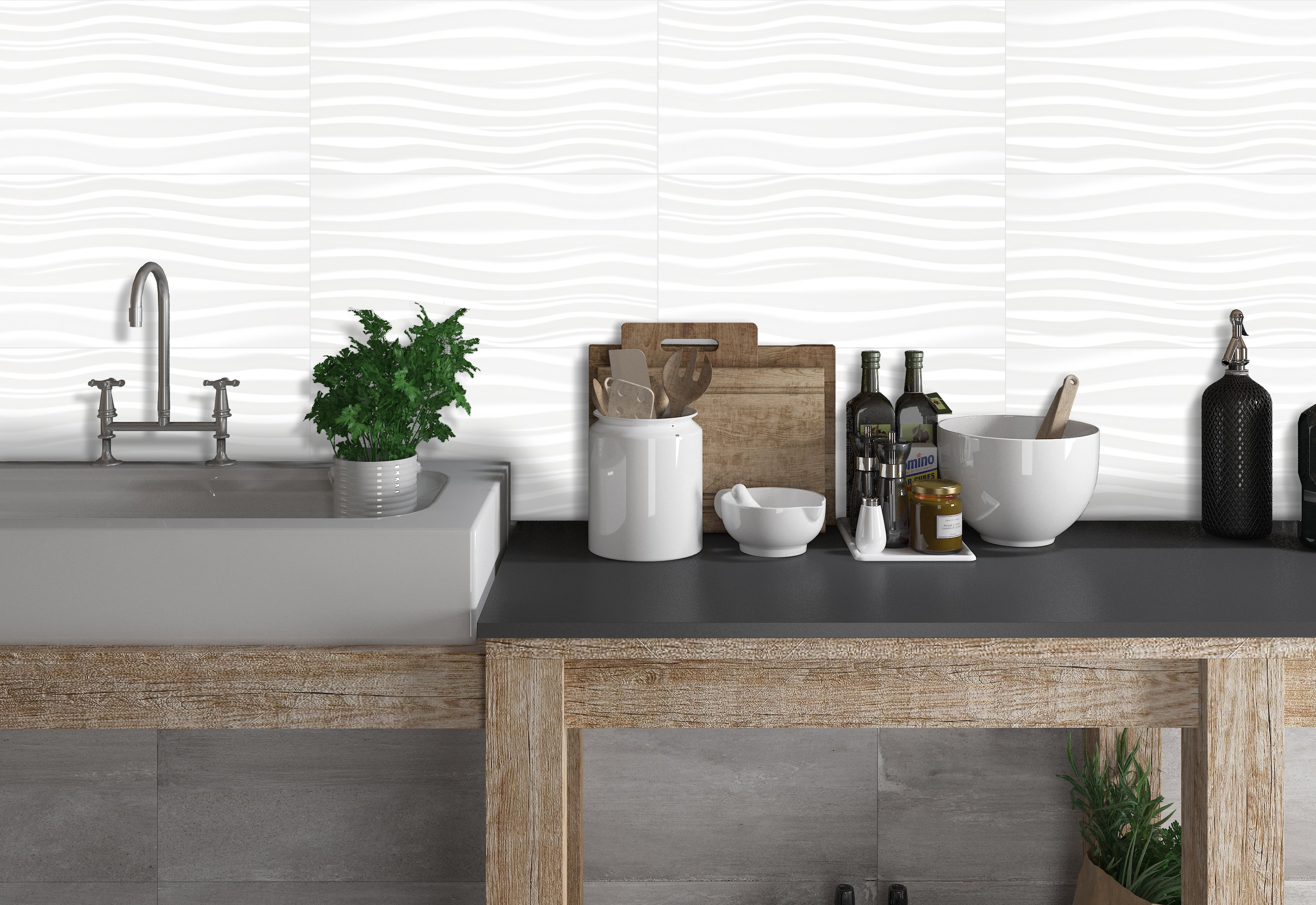 Emser JAZZ RIPPLE WHITE GLOSS 12X24 glazed ceramic wall tile W53JAZZRIW1224G is an ornamental wall tile and it is three-dimensional.  Emser Jazz tile is a ripple three dimensional pattern wall tile.              