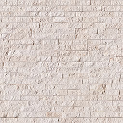 MSI Mayra White Limestone ROCKMOUNT ledger panel corner  "L"6x18 splitface  LPNLLMAYWHI618COR