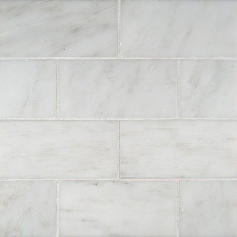 MSI Arabescato Carrara marble tile 3X6 Honed and Beveled TARACAR36H Chinese White marble tile,White Carrara marble tile