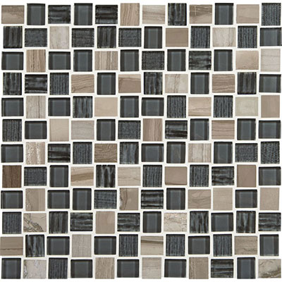 American Olean Marble Weave Offset Marble and Glass Mosaic Stonehenge