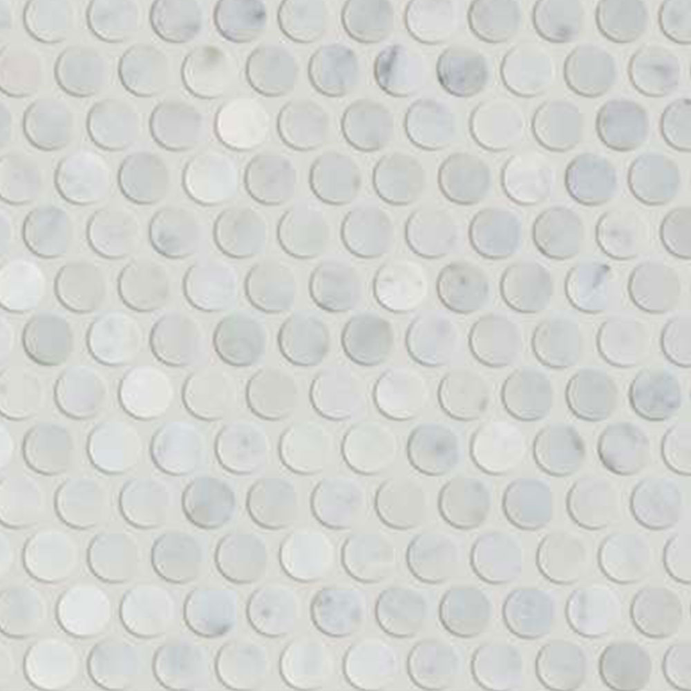 Shaw Floors Estate Mosaic Penny Round Bianco Carrara