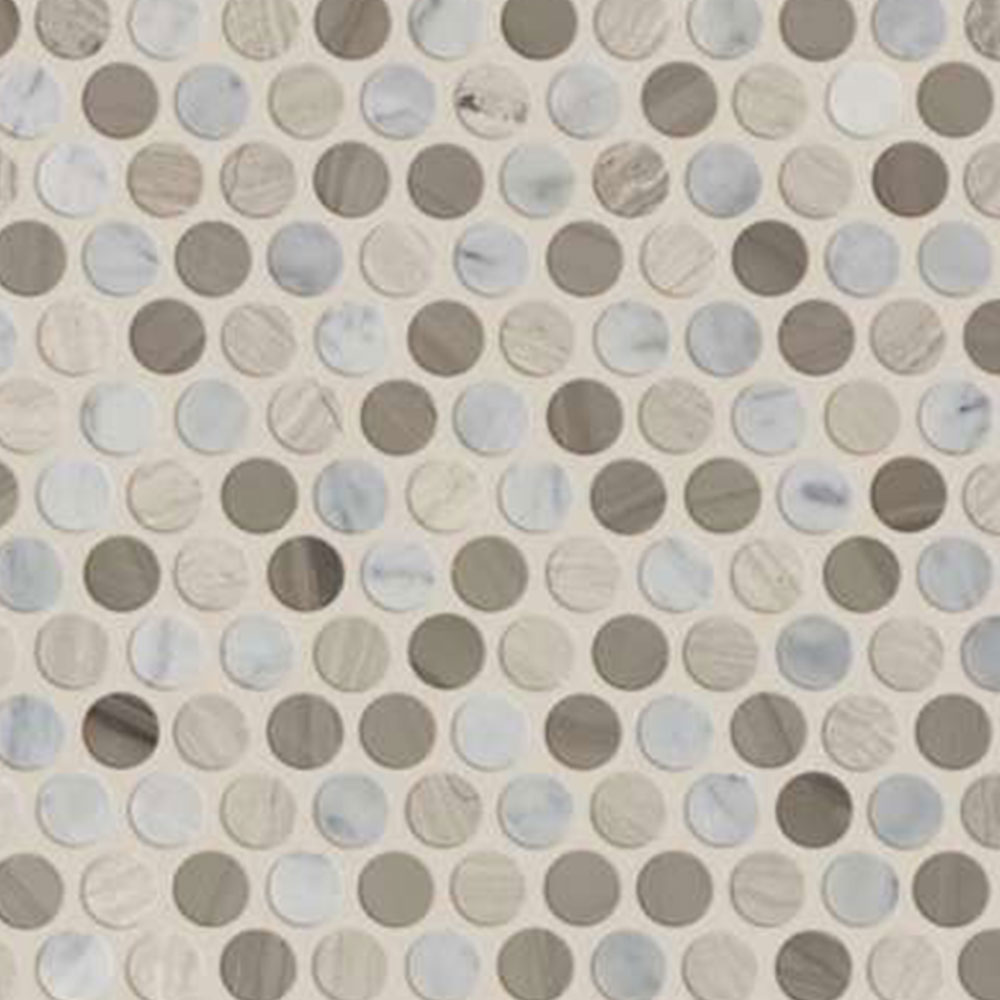 Shaw Floors Estate Mosaic Penny Round Bianco Carrara Rockwood