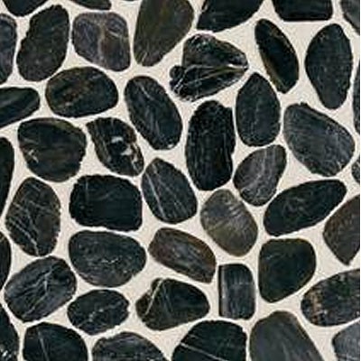 Daltile Stone Decorative Pebble Mosaics Black River