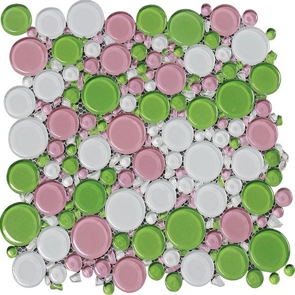 Rock Mill BUBBLES Sweet Frog Blend, Pink, Green, White Clear (12" SH)