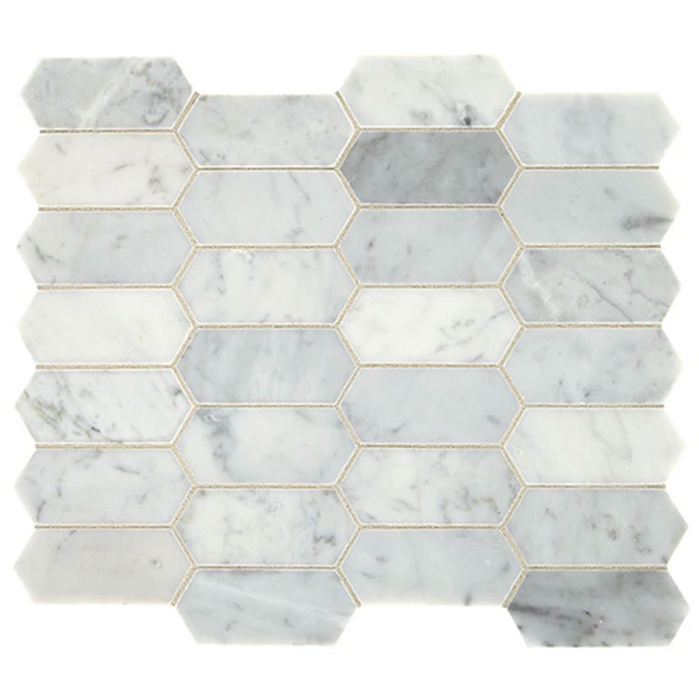 Daltile Marble Elongated Hex Mosaics Carrara White