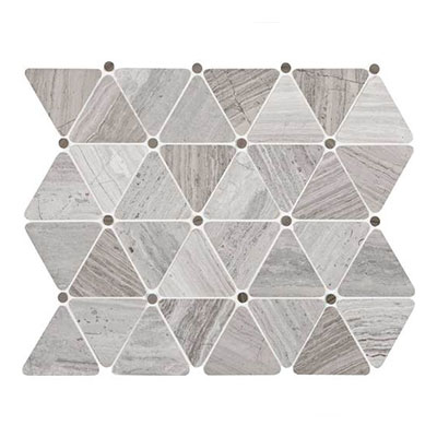 Daltile Limestone Mosaics Unique Shapes Chenille White Triangle