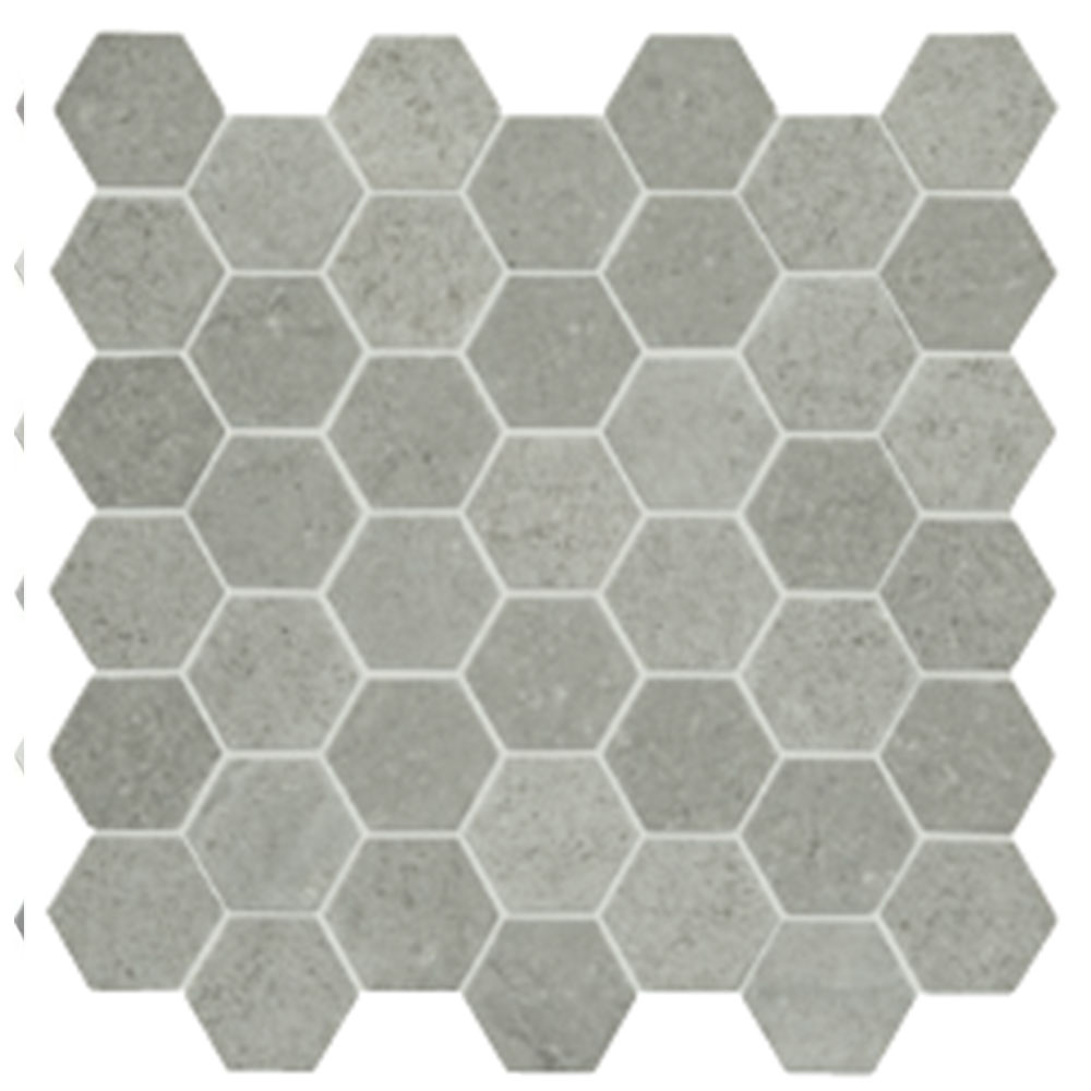 Daltile Raine Hexagon Cumulus Grey
