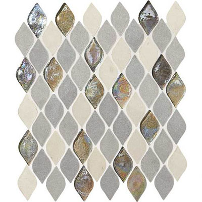 Daltile Stone Decorative Accents Raindrop Mosaic Gris Et Blanc