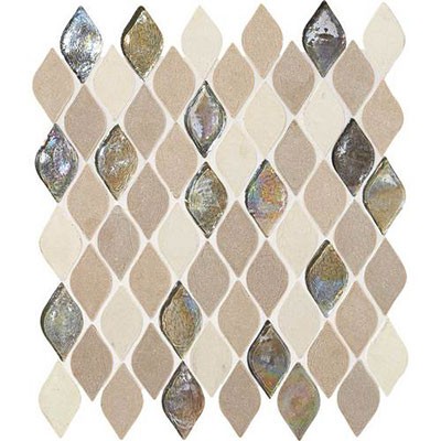 Daltile Stone Decorative Accents Raindrop Mosaic Blanc Et Beige