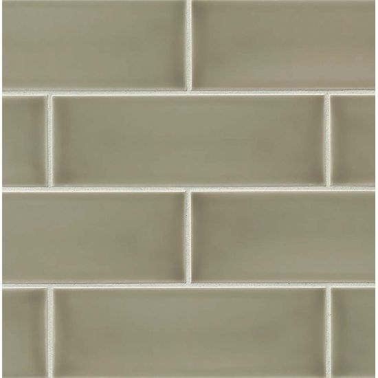 Bedrosians Grace 4x12 Ceramic Glossy Wall Tile in Ecru Ash