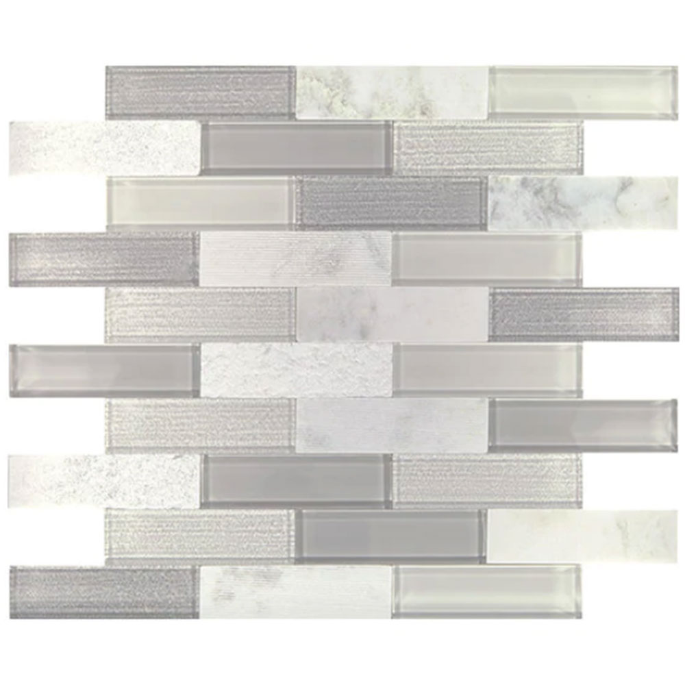 Daltile SimplyStick Mosaix Brick Joint Daphne White Glass Blend