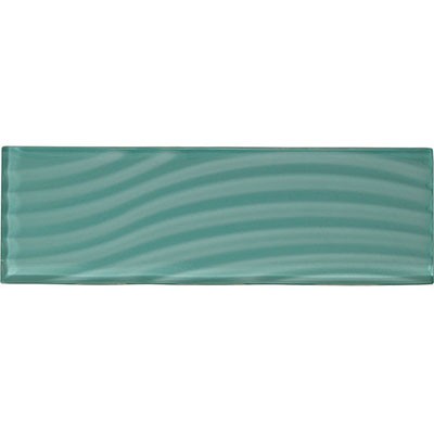 American Olean Color Appeal Abstracts Wavy Glass Tile Fountain Blue