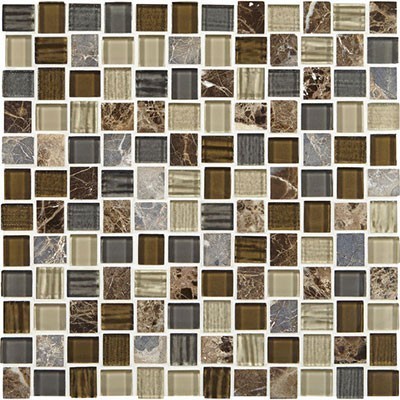 American Olean Marble Weave Offset Marble and Glass Mosaic Great Wall