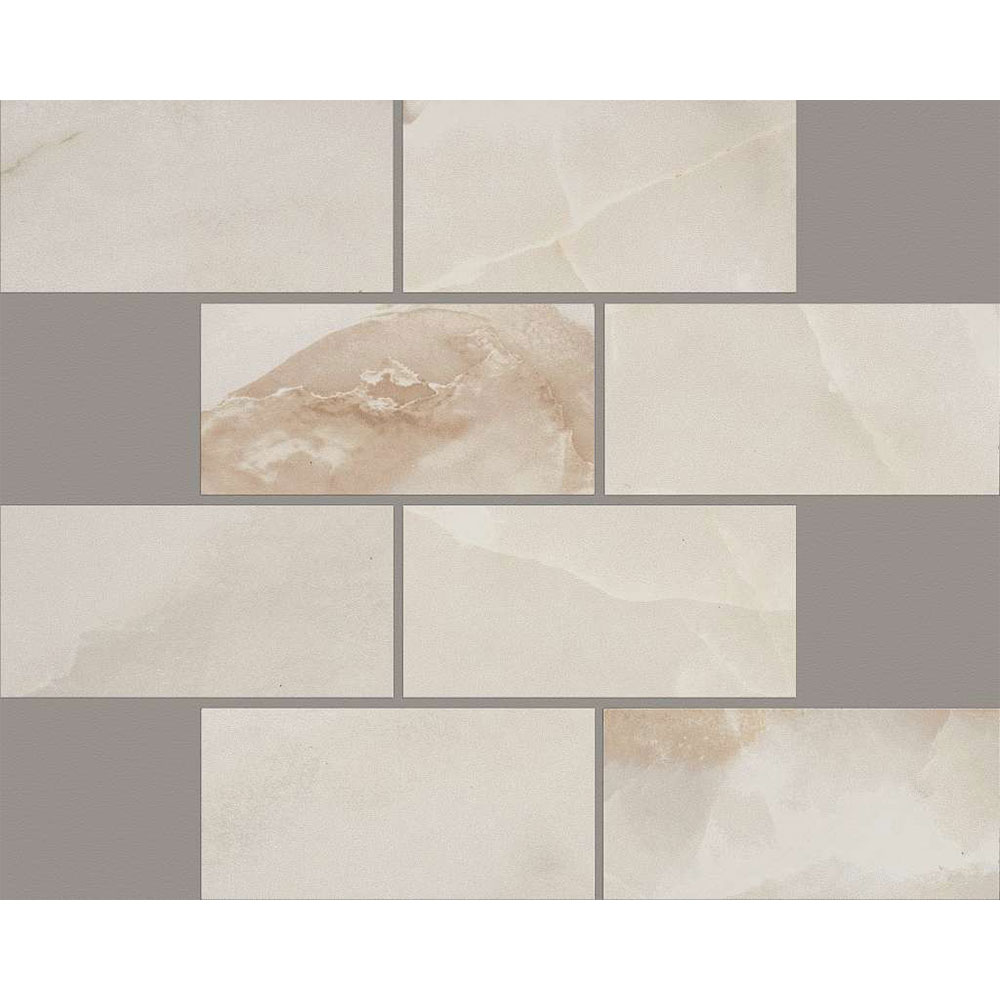 Shaw Floors Onyx Brick Mosaic Polish 3 x 6 Ivory
