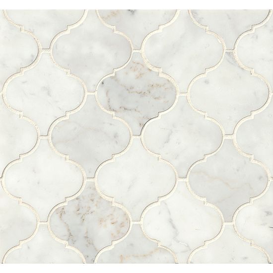 Bedrosians White Carrara Series 12.25" x 13.25" Tile in White Carrara