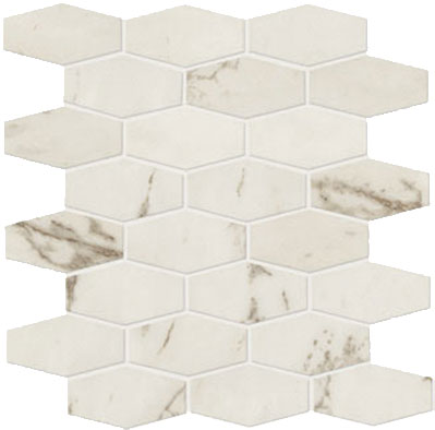 Marazzi Classentino Marble Linear Hexagon Mosaic Palazzo White