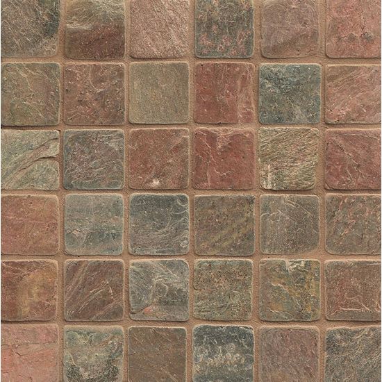 Bedrosians  Slate Copper 2x2 Mosaic Mesh Tumbled