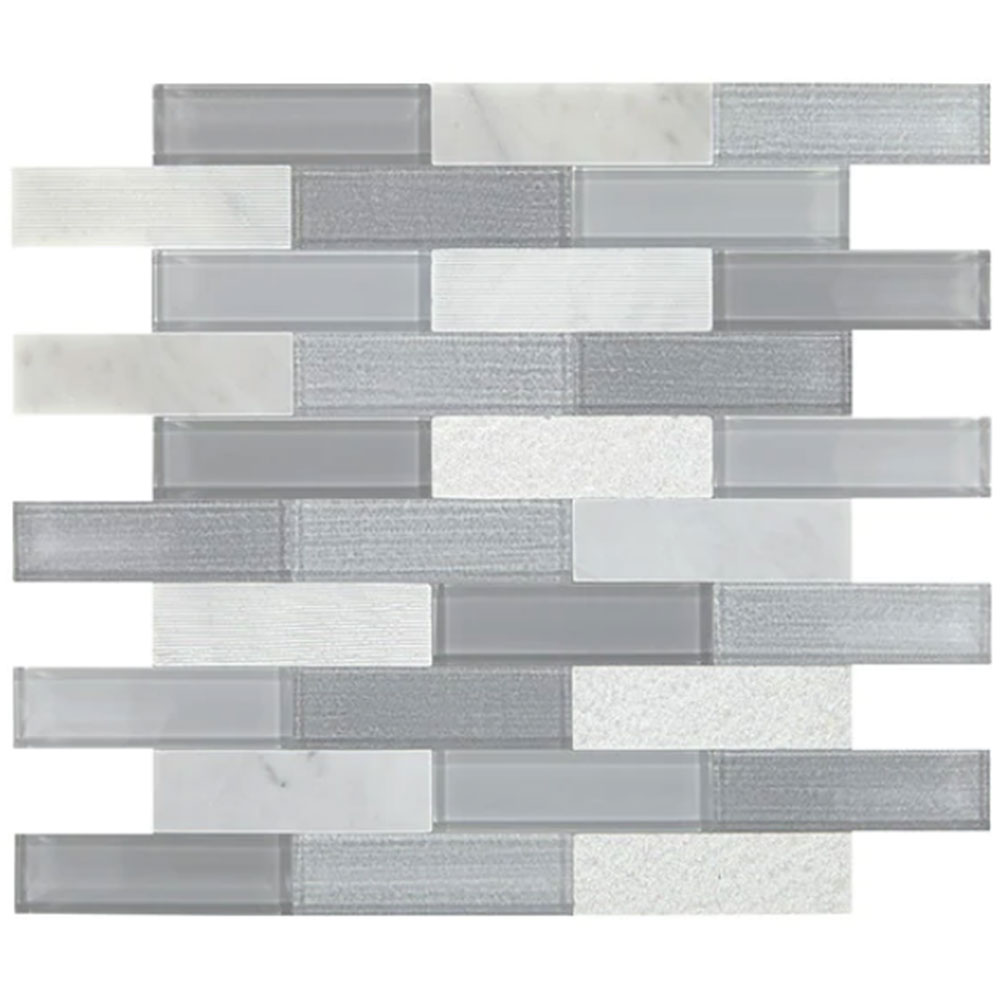 Daltile SimplyStick Mosaix Brick Joint Stormy Mist Glass Blend