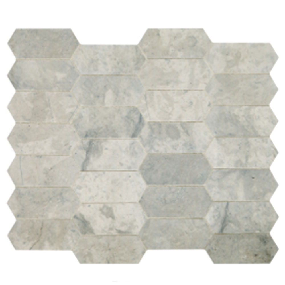 Daltile Limestone Elongated Hexagon Mosaic Volcanic Gray