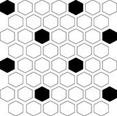 Color Wheel Mosaic Arctic White/Black Hexagon 1.5 Glossy