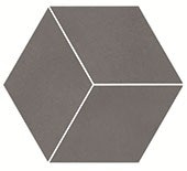 Uniform Mosaics Dark Grey 3D Cube 12X12 Matte