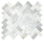 Minute Mosaix Carrara White Herringbone Straight Edge Mix