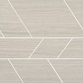 Chenille White - Limestone Chenille White Modern Straight Edge Polished