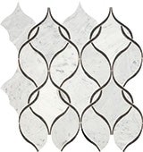 Lavaliere Carrara White/Black Ant Mirror Intertwining Arabesque Straight Edge Polished