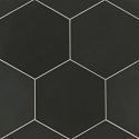  Makoto 10" x 11.5" Hexagon Matte Porcelain Floor and Wall Tile in Kuroi Black